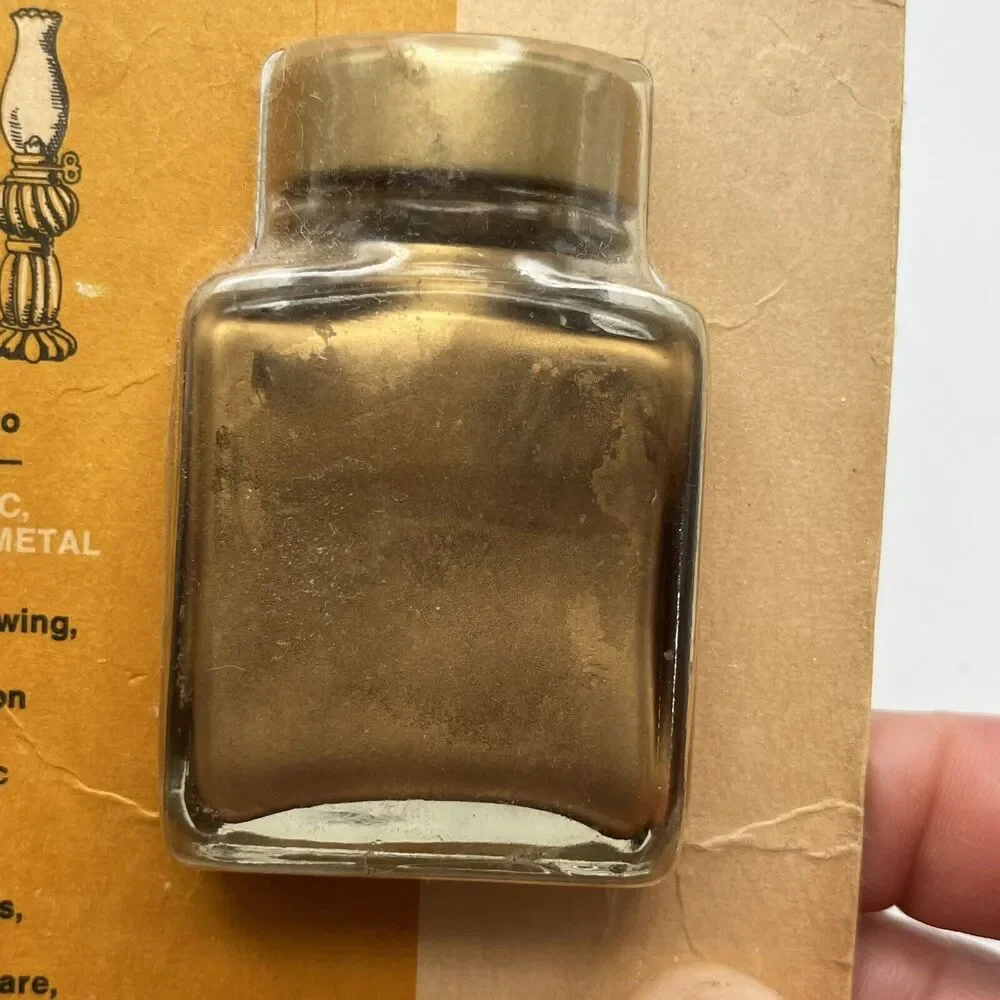 Vintage Brush N Leaf Antique Gold Metallic Paint 1 Oz Made In USA Rub N Buff NOS - Picture 13 of 16